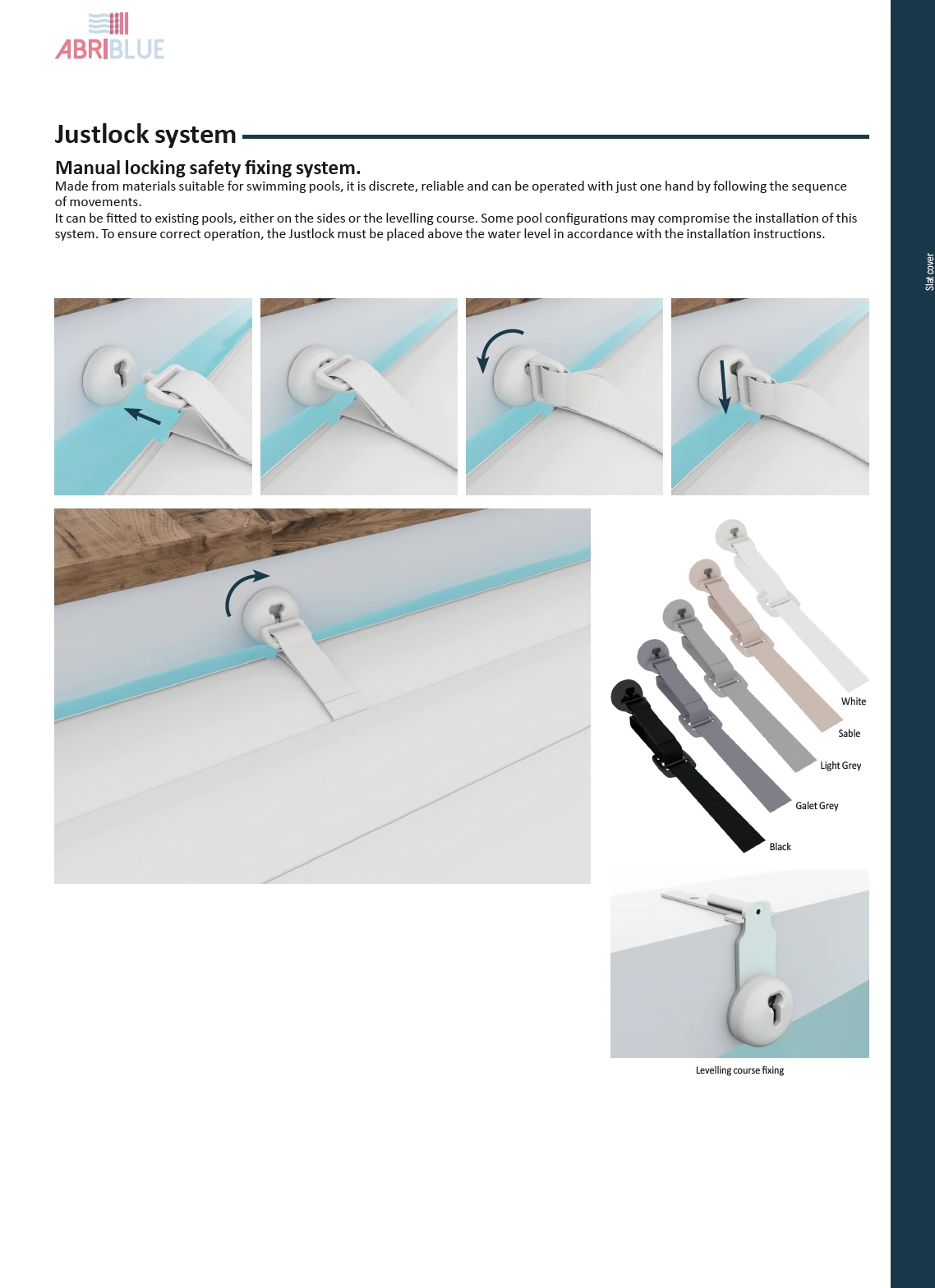 Types of attachments for securing pool safety slatted covers